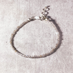 Faceted coated labradorite 925 bracelet