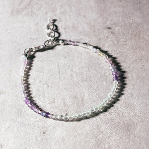 Faceted multi fluorite 925 bracelet