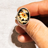 Baltic Amber hand carved adjustable ring