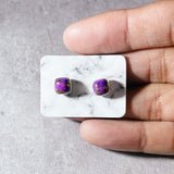 Purple copper turquoise 925 studs