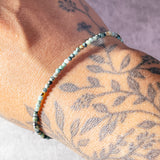 Faceted turquoise matrix 925 bracelet