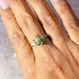 Floral Blue topaz peridot 925 sz9.25 ring