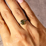 Green Baltic Amber 925 ring