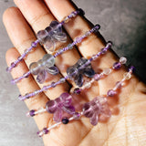 Fluorite bow adjustable bracelet