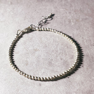 Faceted silver coated pyrite 925 bracelet