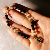 Obsidian star charm stretch bracelet