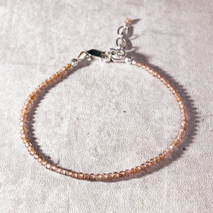 Faceted brown taupe zircon 925 bracelet