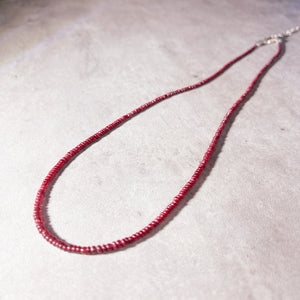 Smooth Ruby rondels 925 necklace