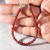 Faceted pyrope garnet rondels 925 bracelet