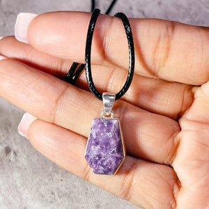 Lepidolite coffin 925 pendant