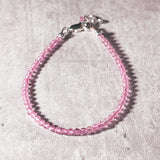 Faceted pink topaz 925 bracelet