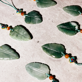 Burmese jade leaf charm