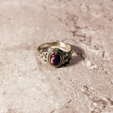 Purple copper turquoise 925 sz8 ring