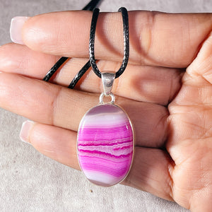 Pink Botswana agate 925 pendant