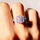 Multi Tanzanite floral 925 s6.25 ring