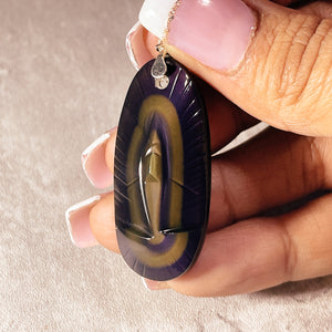 Obsidian Virgin Mary 925 pendant #H