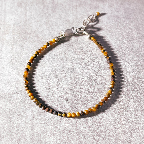 Faceted tiger eye 925 bracelet