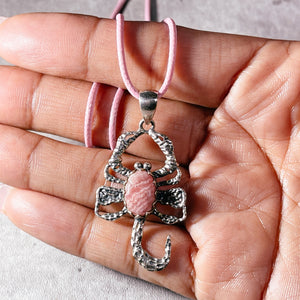 Rhodochrosite scorpion 925 pendant