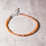 Faceted sunstone 925 bracelet