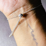 Sterling silver adjustable shell bracelet