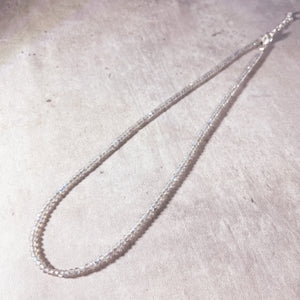 Faceted labradorite rondels 925 necklace