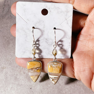 Brecciated mookite citrine 925 dangles