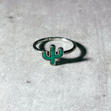 Malachite cacti 925 ring