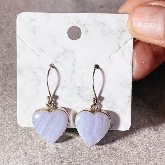 Blue lace agate heart 925 dangles