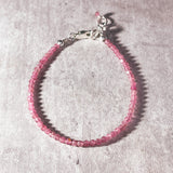 Faceted pink tourmaline 925 bracelet