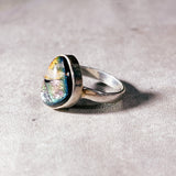 Dichroic glass 925 sz8.5 ring