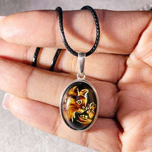 Baltic Amber cat 925 pendant