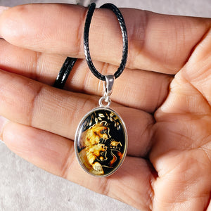 Baltic Amber double cat 925 pendant