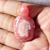 Rhodochrosite turtle carving