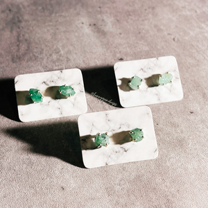 Rough Emerald 925 stud earrings