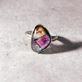 Dichroic glass 925 sz8.5 ring