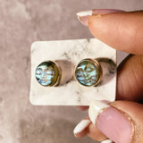 Labradorite moon face 925 studs