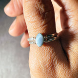 Larimar Amber 925 sz10.5 flip ring