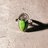 Kingman Mohave green turquoise 925 sz9 ring