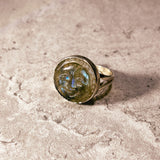 Labradorite moon face 925 sz9 ring