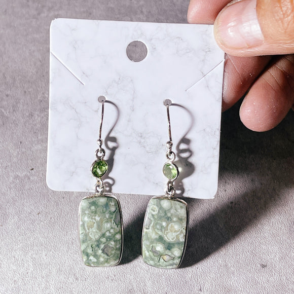 Rainforest opal peridot 925 dangles