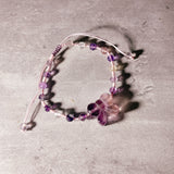 Fluorite bow adjustable bracelet