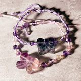 Fluorite bow adjustable bracelet