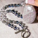 Labradorite fairy aura quartz knot toggle necklace