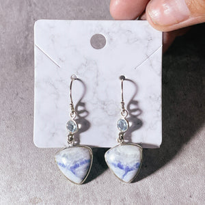 Blue scheelite blue topaz 925 dangles