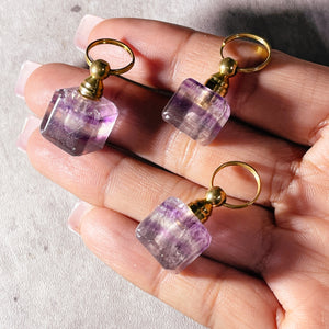 Cube Fluorite bottle pendant