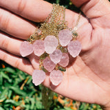 Rose quartz grapes necklace