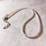 Faceted rose quartz round 925 necklace