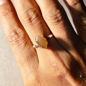 Peach sunstone 925 s9 ring