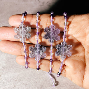 Fluorite snowflake adjustable bracelet