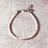 Faceted pink opal 925 bracelet